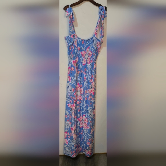 NWT Lilly Pulitzer Kailua Smocked Maxi Dress Multi Bahamian Rhapsody Large - Picture 8 of 11